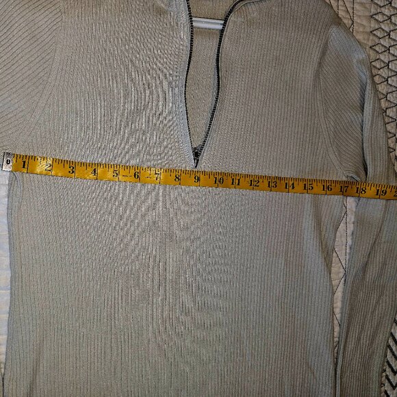 Uniqlo Half-Zip Knit Dress Bodycon Midi Beige Size Medium - Picture 4 of 6